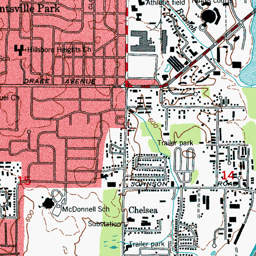 Topographic Map of Calvary Temple Assembly of God, AL
