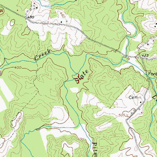 Topographic Map of Grease Creek, VA