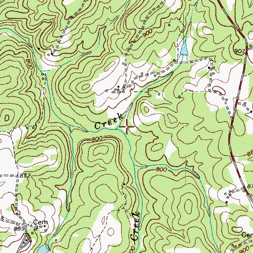 Topographic Map of Greasy Creek, VA
