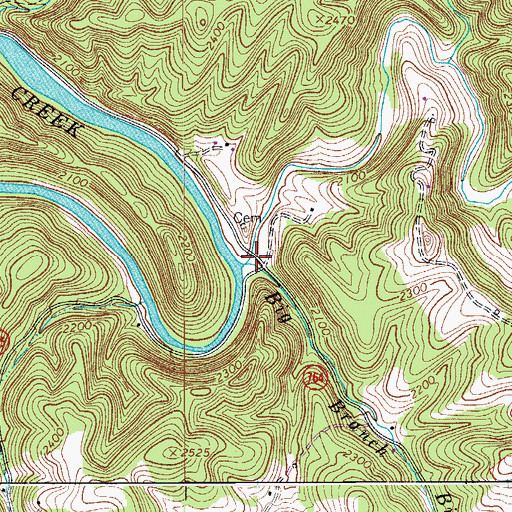 Topographic Map of Greasy Creek, VA