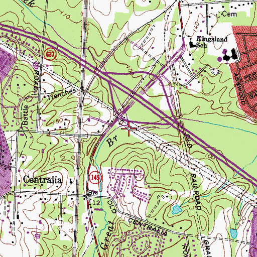 Topographic Map of Great Branch, VA