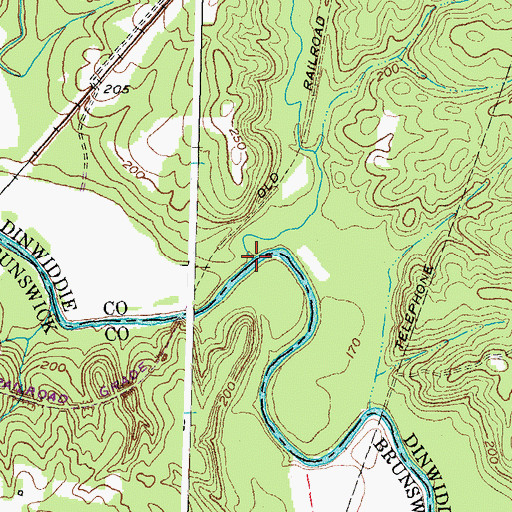 Topographic Map of Great Creek, VA