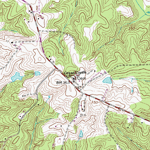 Topographic Map of Great Creek Church, VA