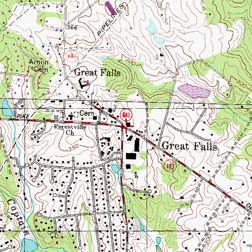 Topographic Map of Great Falls, VA