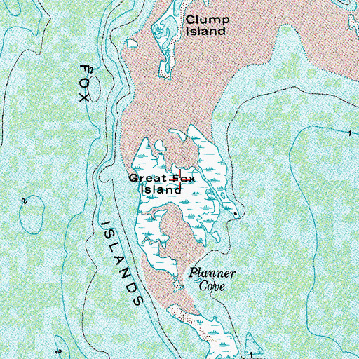 Topographic Map of Great Fox Island, VA