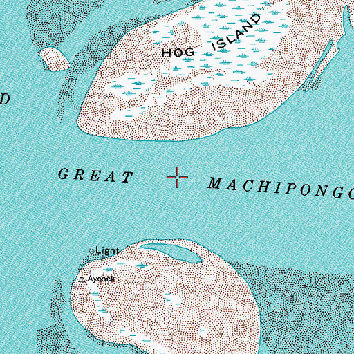 Topographic Map of Great Machipongo Inlet, VA