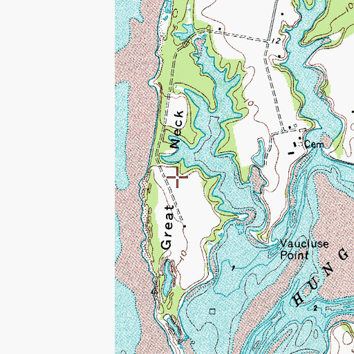 Topographic Map of Great Neck, VA