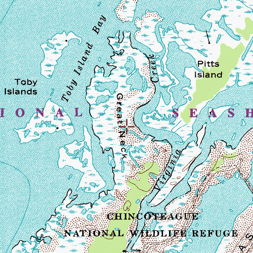 Topographic Map of Great Neck, VA