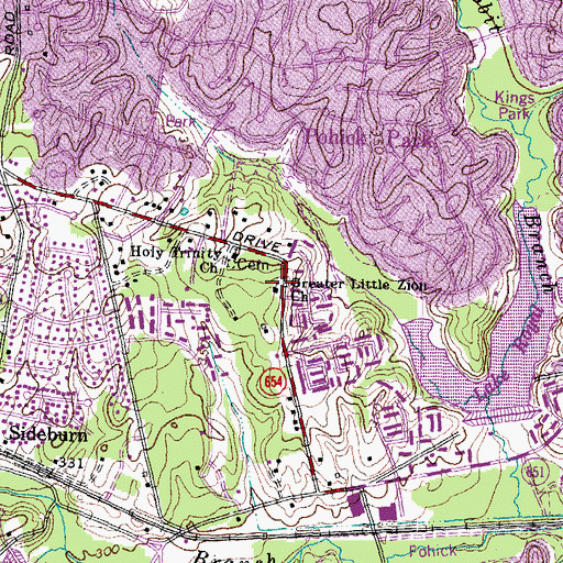 Topographic Map of Greater Little Zion Baptist Church, VA