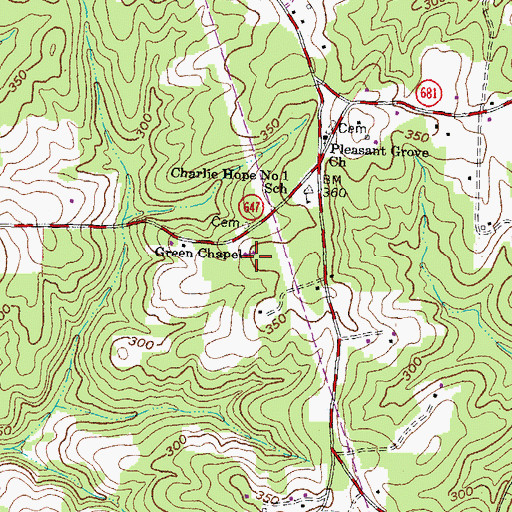 Topographic Map of Green Chapel, VA