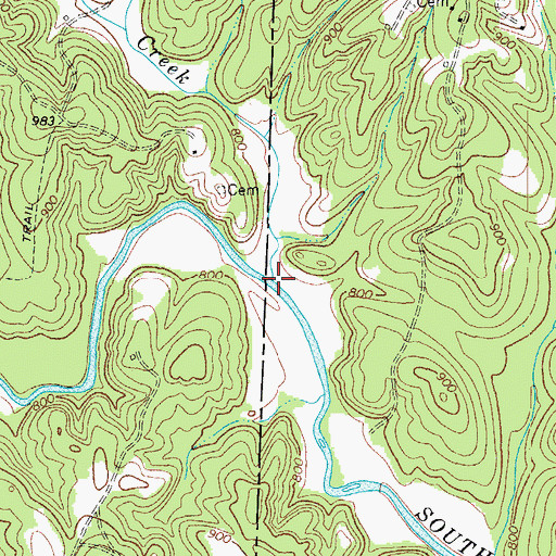 Topographic Map of Green Creek, VA