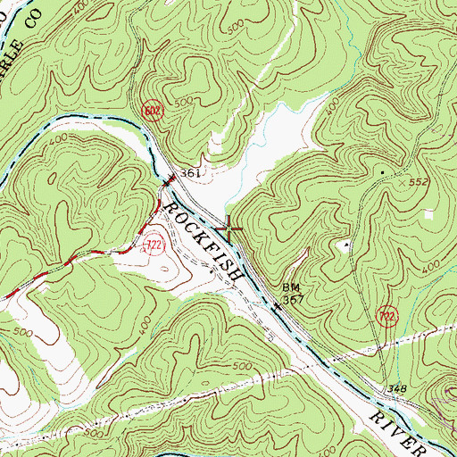 Topographic Map of Green Creek, VA