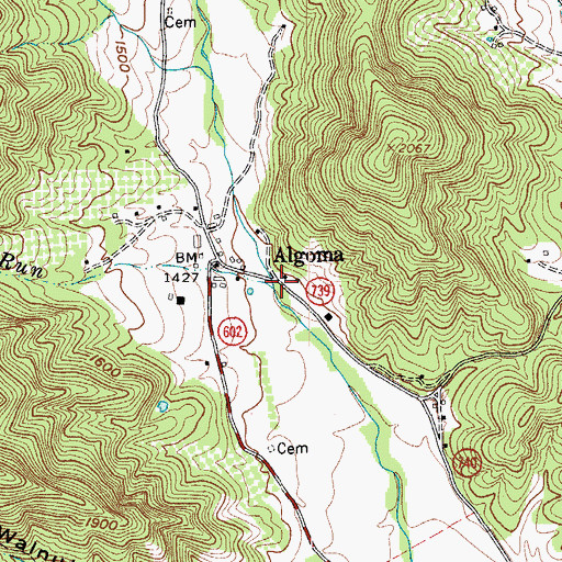 Topographic Map of Green Creek, VA