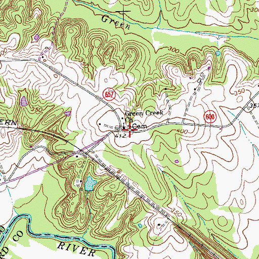 Topographic Map of Green Creek Church, VA