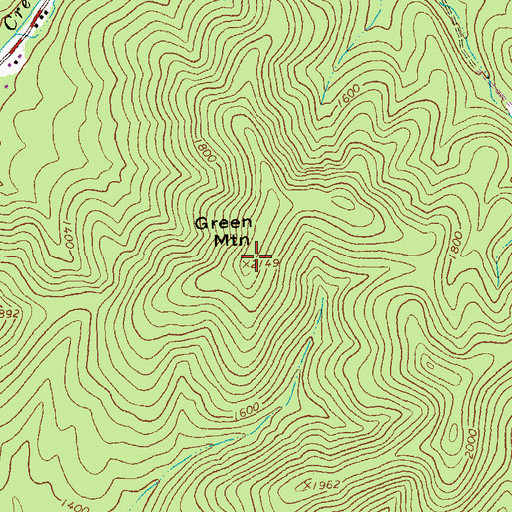 Topographic Map of Green Mountain, VA