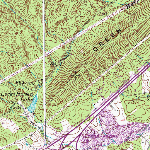 Topographic Map of Green Ridge, VA