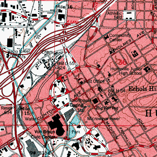 Topographic Map of Catholic Church of the Visitation, AL