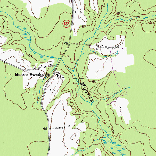 Topographic Map of Green Swamp, VA