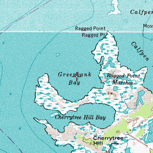 Topographic Map of Greenbank Bay, VA