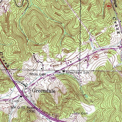 Topographic Map of Greendale Elementary School, VA