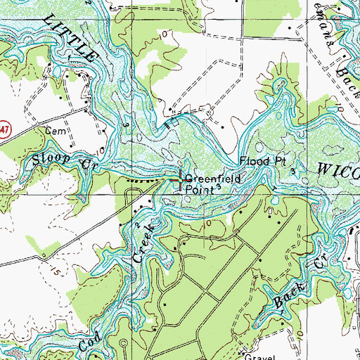 Topographic Map of Greenfield Point, VA