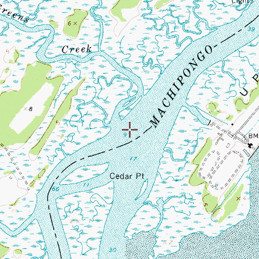 Topographic Map of Greens Creek, VA