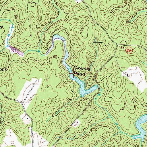 Topographic Map of Greens Pond, VA