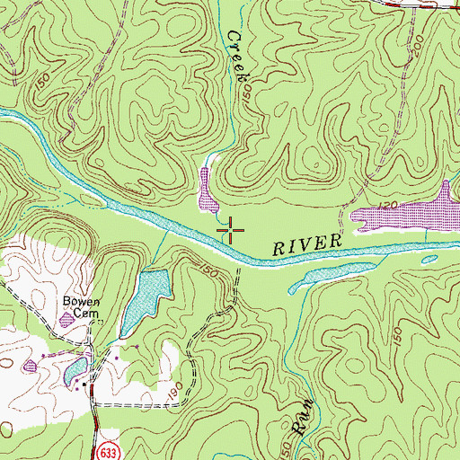 Topographic Map of Greensville Creek, VA
