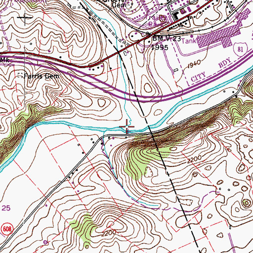 Topographic Map of Greever Branch, VA