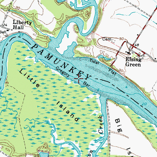 Topographic Map of Gregory Bar, VA