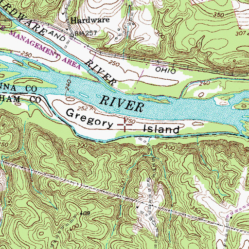 Topographic Map of Gregory Island, VA