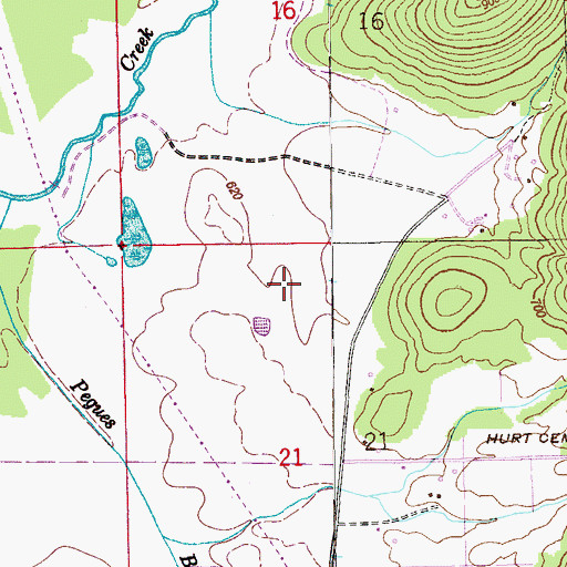 Topographic Map of Cedar Gap Baptist Church, AL