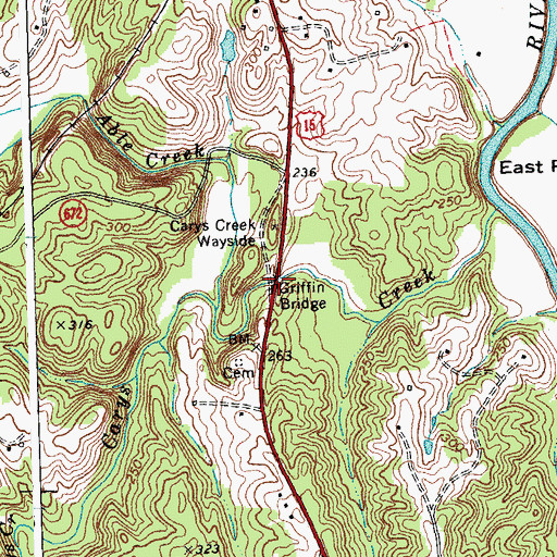 Topographic Map of Griffin Bridge, VA