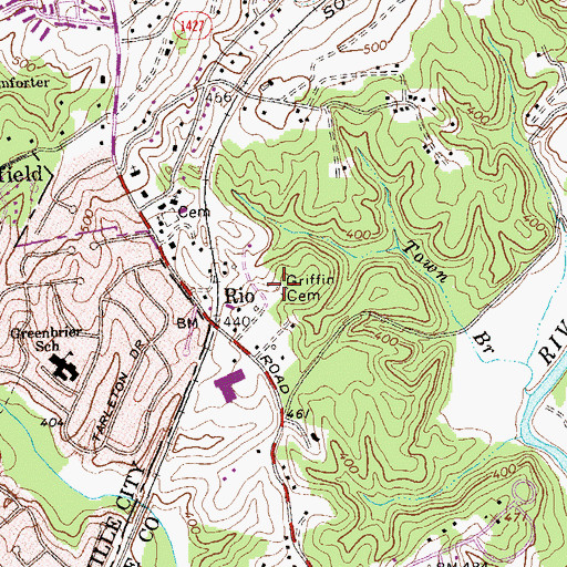 Topographic Map of Griffin Cemetery, VA