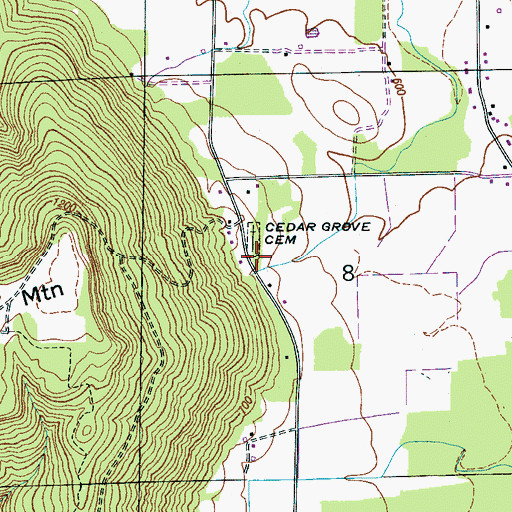 Topographic Map of Cedar Grove Church (historical), AL
