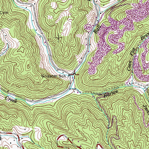 Topographic Map of Grissom Creek, VA