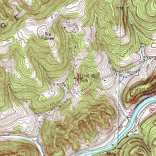 Topographic Map of Grit Hill School, VA