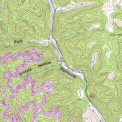 Topographic Map of Grizzle Hollow, VA