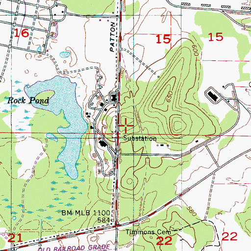 Topographic Map of Cedar Hill Church (historical), AL