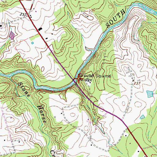 Topographic Map of Ground Squirrel Bridge, VA