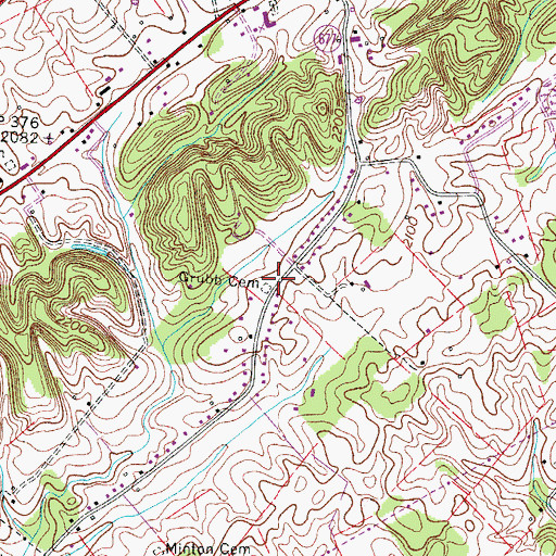 Topographic Map of Grubb Cemetery, VA