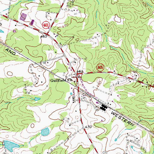 Topographic Map of Gulifield Church, VA