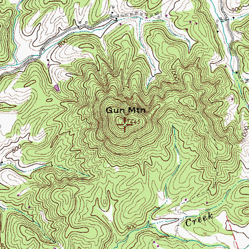 Topographic Map of Gun Mountain, VA