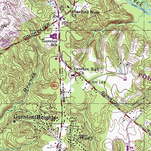 Topographic Map of Gunston Hall Church, VA