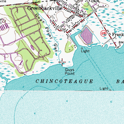 Topographic Map of Guys Point Gut, VA