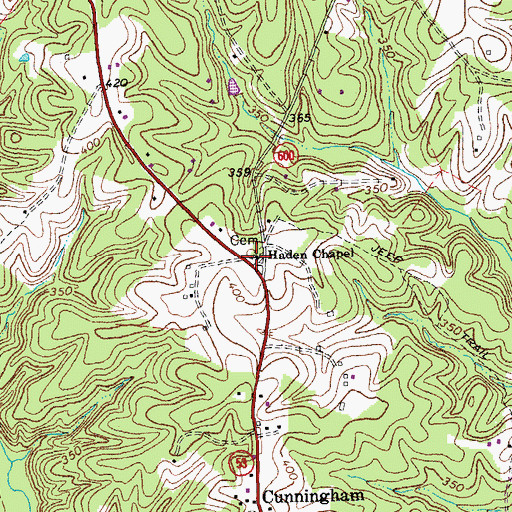 Topographic Map of Haden Chapel, VA