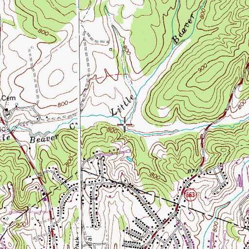 Topographic Map of Hairston Branch, VA