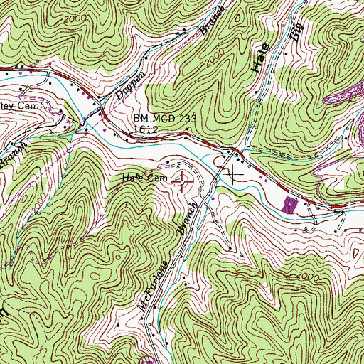 Topographic Map of Hale Cemetery, VA