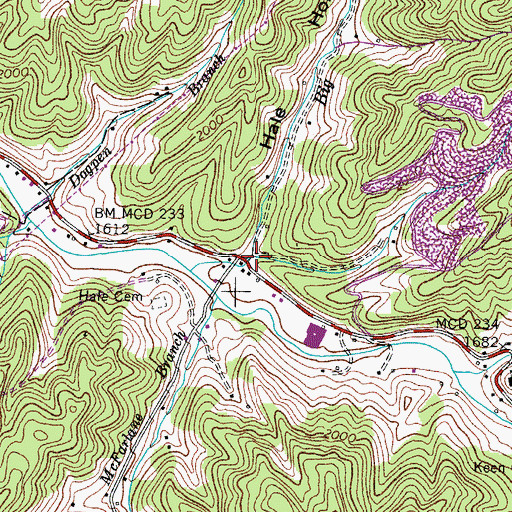 Topographic Map of Hale Hollow, VA