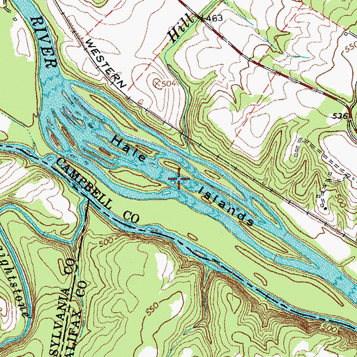 Topographic Map of Hale Islands, VA